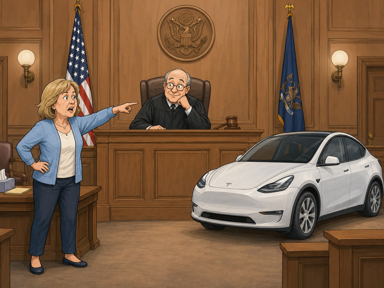 Автомобилистка подала на Tesla в суд за то, что не справилась с управлением

…