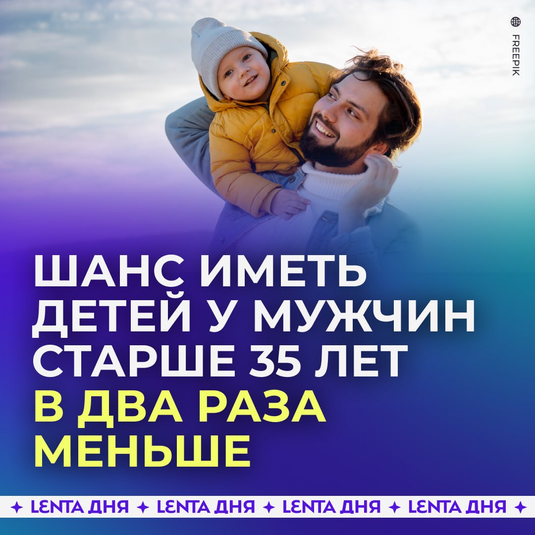 👶 После 35 лет шансы мужчин стать отцом снижаются