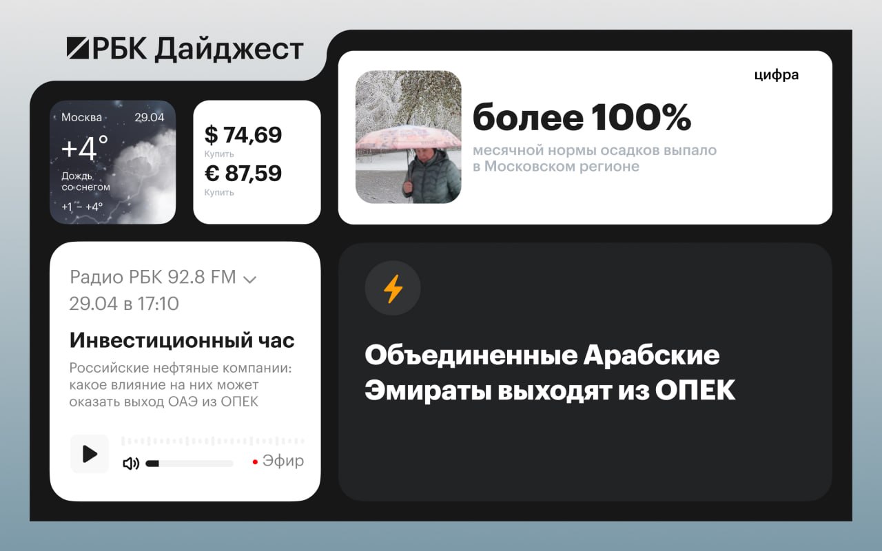 Главные новости к вечеру 28 апреля