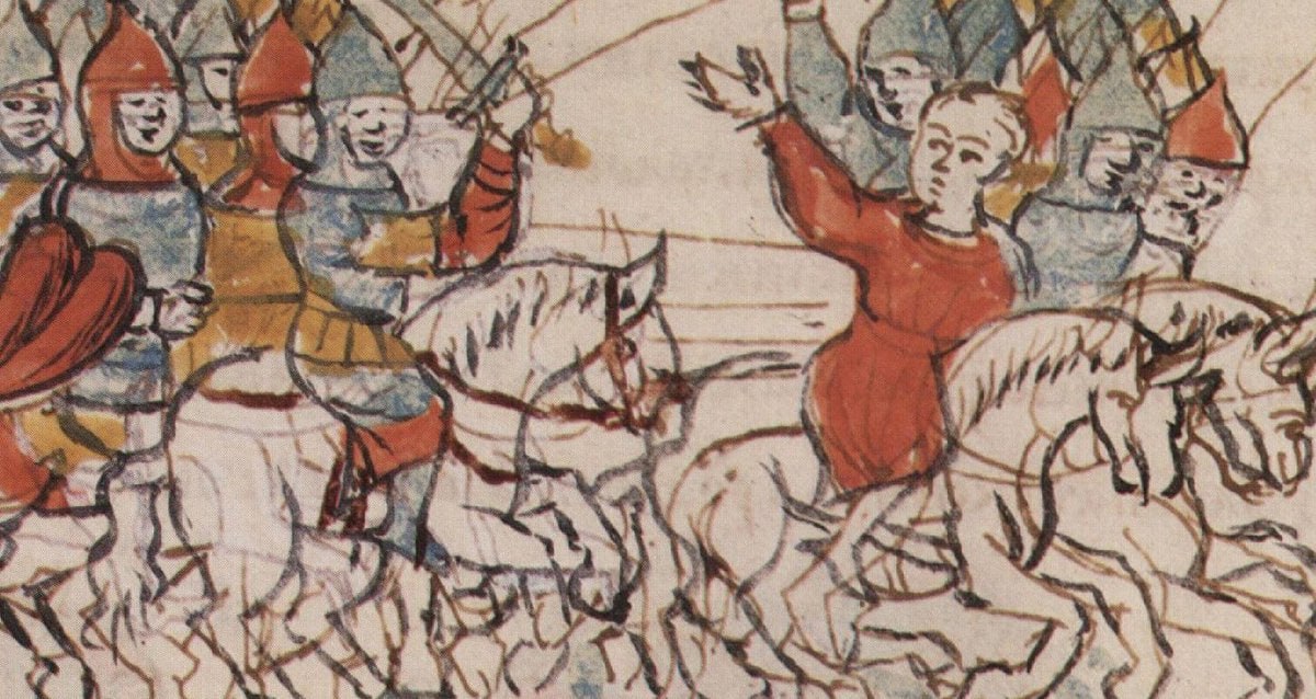 6 июня 

1095 
Великий князь киевский Святополк и переяславский князь Владимир Мономах на р